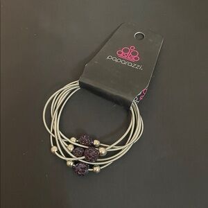 Paparazzi Silver Bracelet with Purple Accents